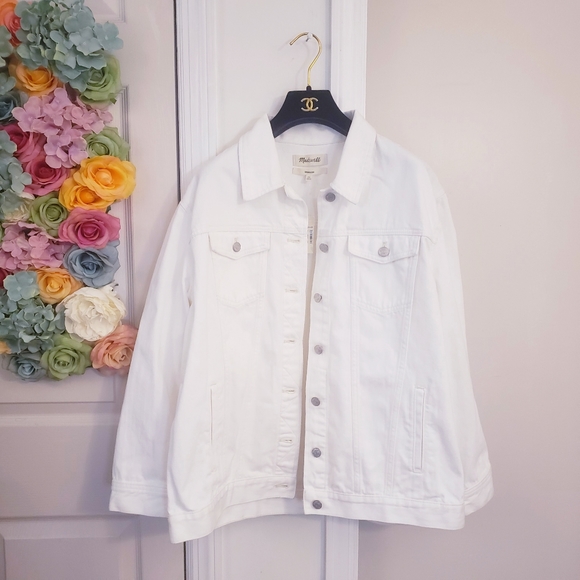 NWT MADEWELL boxy Oversize white denim jacket - Picture 4 of 16